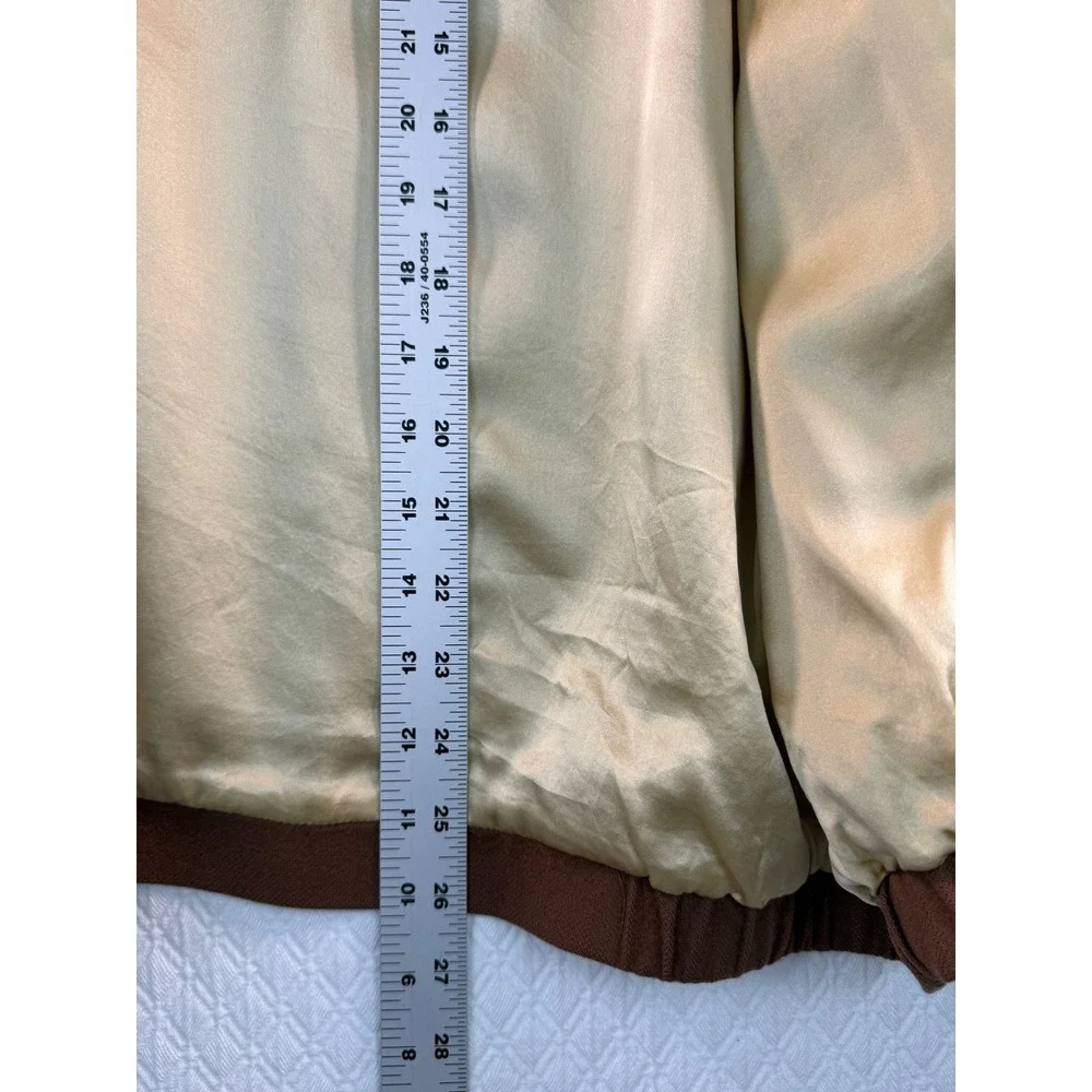 Peter Millar Vtg Mens L Brown 100% Cashmere Silk Lined Full Zip Bomber Jacket